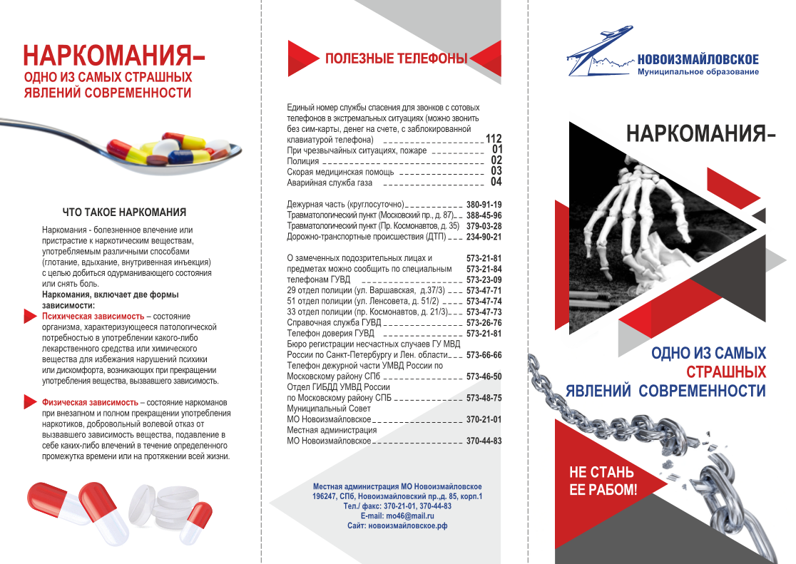 Антинаркотическая политика — MO Новоизмайловское